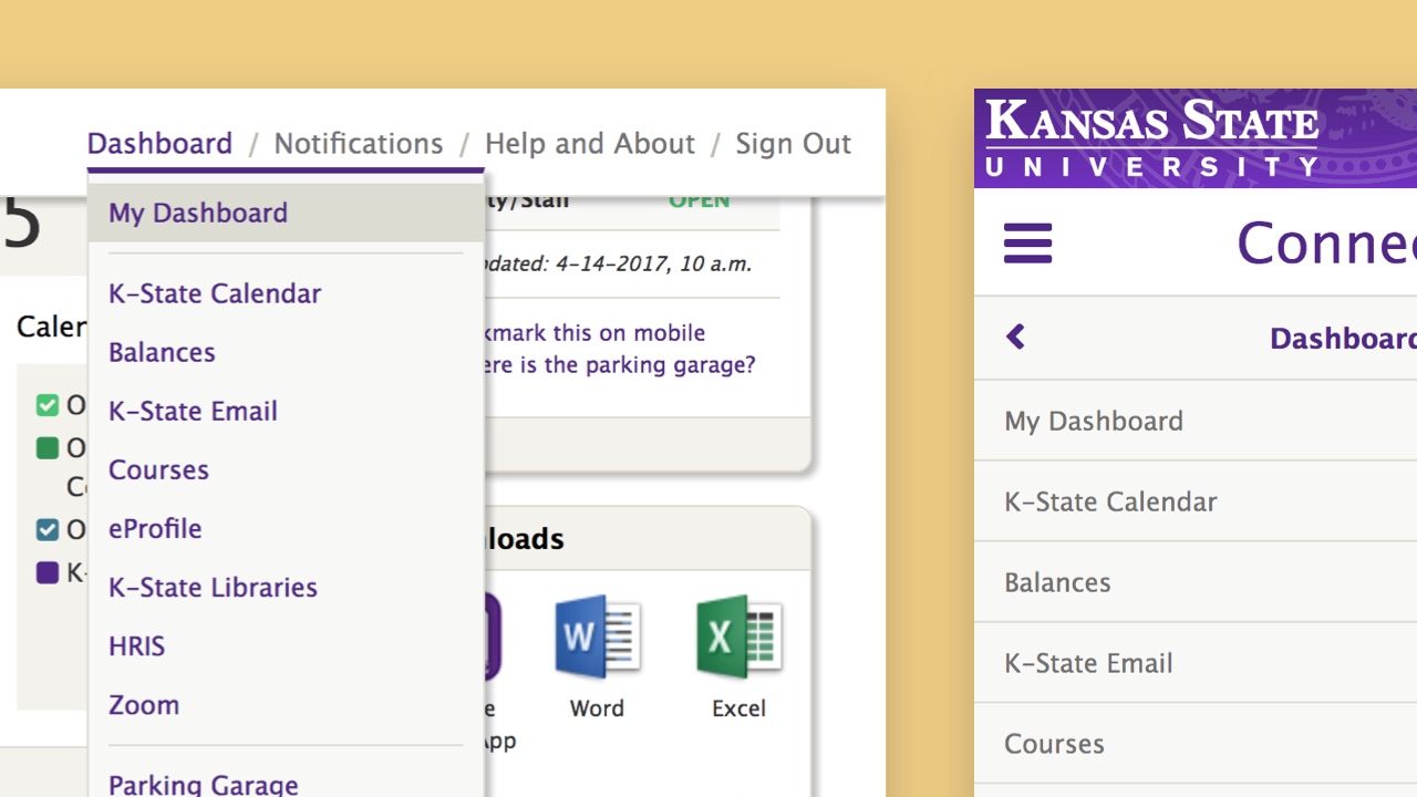 K-State Connect Navigation