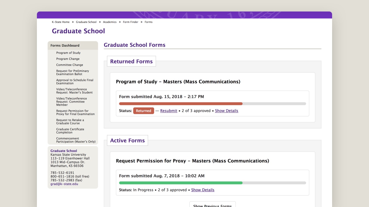 K-State Graduate School Forms