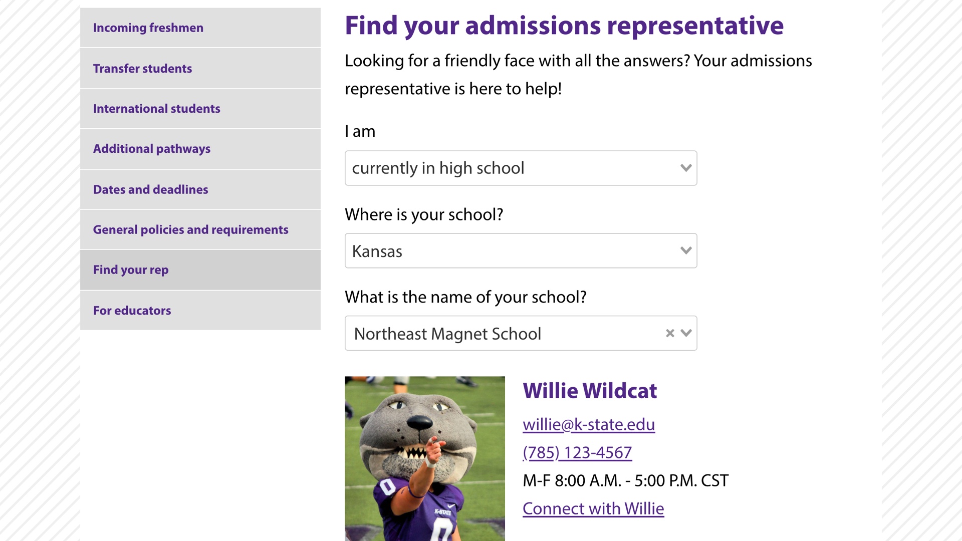K-State Admissions Representatives